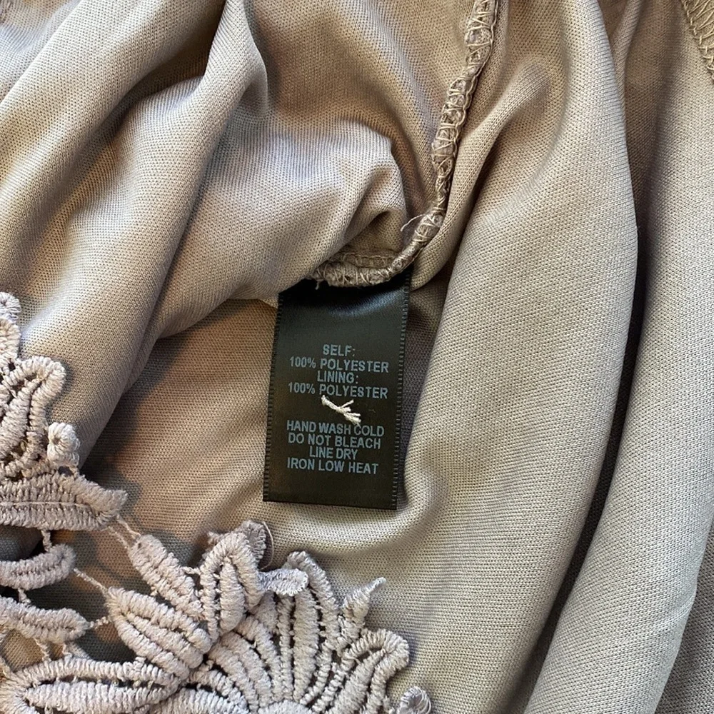 Lulus Romance language Backless Lace Dress Gray size Medium